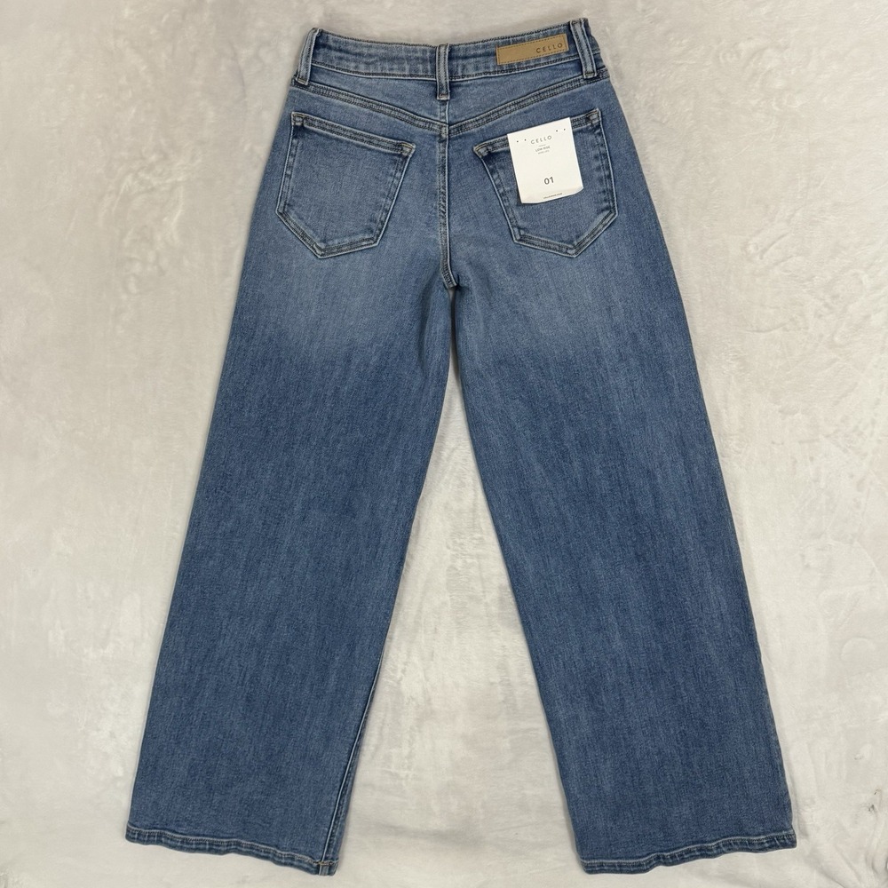 NWT Cello Low Rise Wide Leg Jeans Size 1 24 Stretch Skater Baggy Y2K Streetwear - Picture 4 of 15